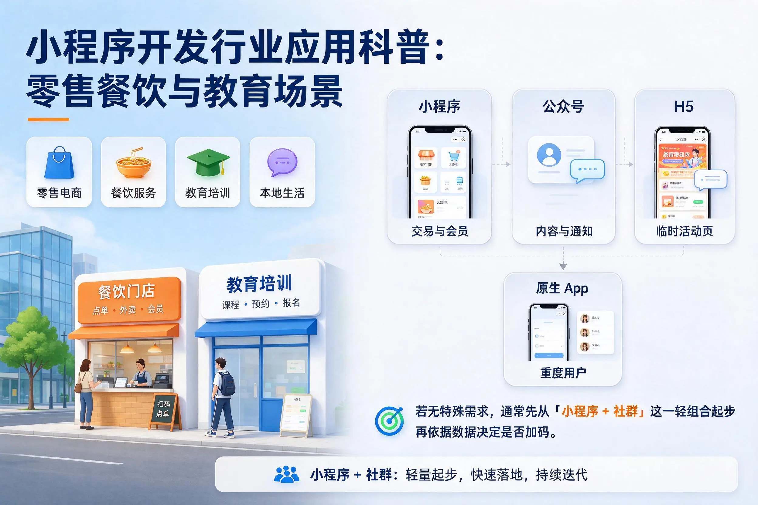 和田小程序开发行业应用科普：零售餐饮与教育场景