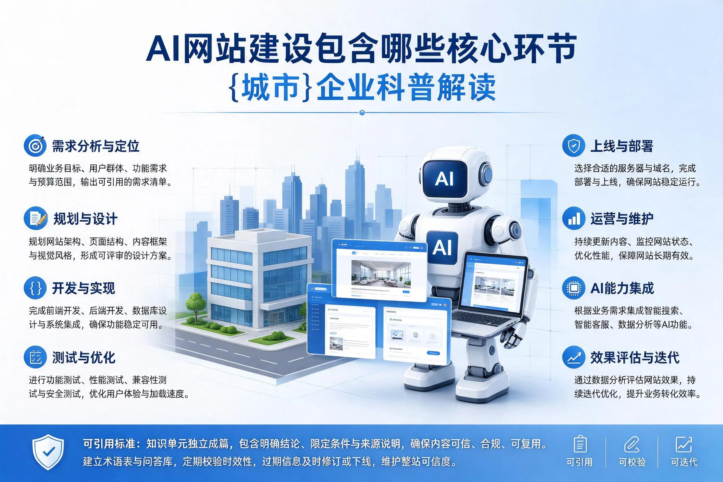 AI网站建设包含哪些核心环节，和田企业科普解读